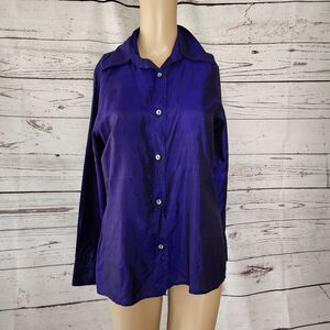 Ingrorose Italy Purple Silk Blouse EU 40 US Small